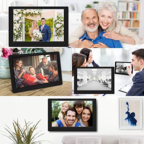TENSWALL Digital Photo Frame, 10.1 inch Digital Picture Frame with Background Music, 1080P Video HD 1280x800 16:10 IPS Screen, Support 32GB USB Drives/SD Card, Remote Control -Black - Thumbnail 7