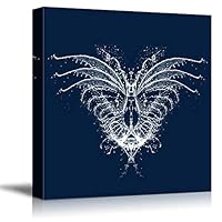 Canvas Wall Art Dynamic Water Splash Butterfly Canvas Prints Home Artwork Decoration for Living Room,Bedroom - 12x12 inches