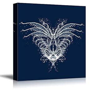 Canvas Wall Art Dynamic Water Splash Butterfly Canvas Prints Home Artwork Decoration for Living Room,Bedroom - 12x12 inches
