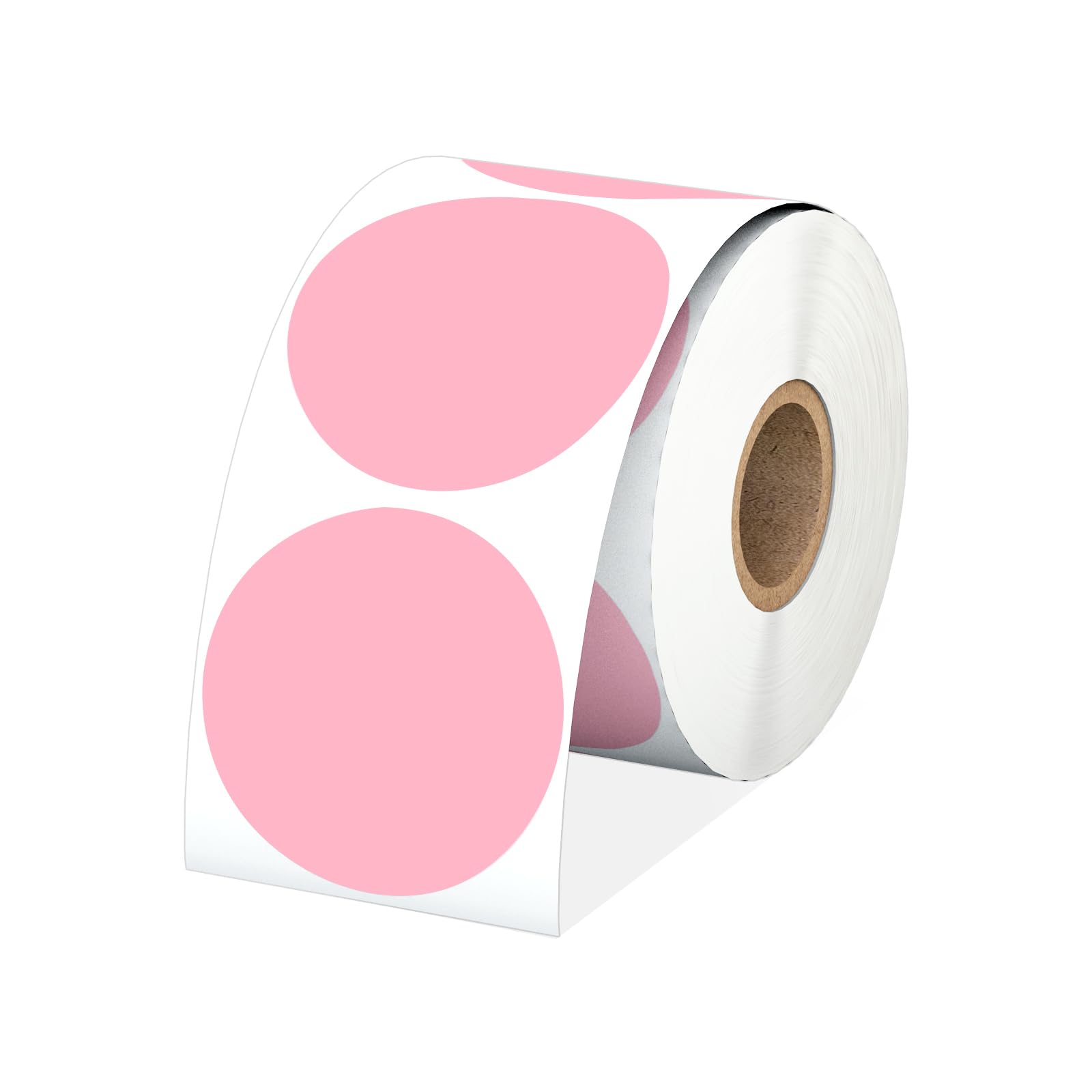 Photo 1 of Anylabel 2" Pink Circle Direct Thermal Labels, Self-Adhesive Round Direct Thermal Stickers, Multi-Purpose Roll Sticker Labels for DIY Logo Brand Design, QR Code, Name Tag(1 Roll, 750 Labels)