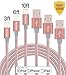 Tecland 3FT, 6FT, 10FT iPhone Nylon Braided Lightning Cables to USB Sync Charger with Aluminum Connector for iPhone7/7Plus/ 6/ 6s/ Plus /5s /5Plus/ 5, iPad.( Rose Golden )