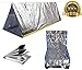 Survival Shelter Kit with Free Fire Starter 4 Piece Mylar Thermal Tent, Blanket and Sleeping Bag is Best for Camping, Hiking, Survival Gear or Your Emergency Kit.