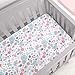TILLYOU All-Season Micro Fleece Plush Fitted Mattress Sheet for Standard Crib or Toddler Bed, Luxury Soft Crib Sheet for Baby Boy Girl, Anti-Pilling Velvet and Thermal Warm, 28x52x8, Floral Garden