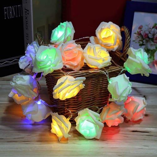20LED Rose Flower Fairy Wedding Garden Party Xmas Decor Christmas String Lights Colorfull no.44
