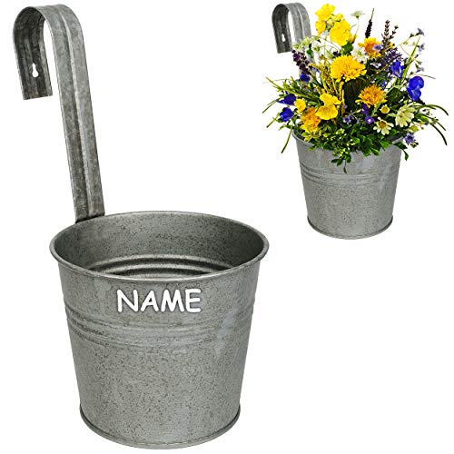 alles-meine.de GmbH 5 Stück Hänge - Blumentöpfe/Hängetöpfe/Pflanzschale - Metall - Ø 17 cm - metallic grau/anthrazit… – Bild 8