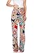 My Bump Women's Maternity Casual Bohemian Damask Palazzo Pants W/Tummy Control