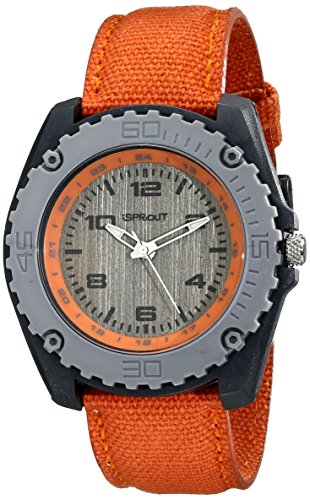 Sprout Unisex ST3001GYGYOR  Corn Resin Orange Organic Cotton Strap Watch