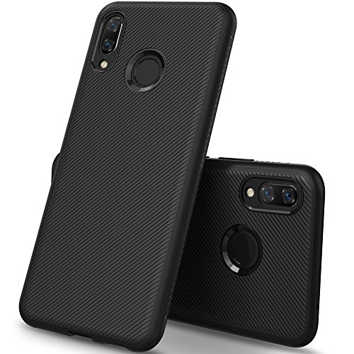 Huawei Nova 3i case, KuGi Huawei Nova 3i case, JS [Scratch Resistant] Premium Flexible Soft Anti Slip TPU Case for The Nova 3i Smartphone(Black)