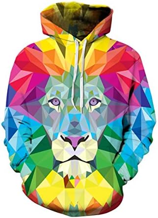 Unisex Simulation Printed Galaxy Pocket Drawstring Hooded Sweatshirt