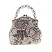 Covelin Women's Vintage Clutch Handbag Flower Beaded Evening Tote Bag Hot Black