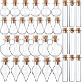 50 Pieces Small Mini Glass Jars Bottles with Cork