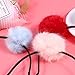 FRCOLOR 3 Pieces Pom Pom Ball Headband With Cat Ears - Cute Furry Red Pompom for Halloween, Christmas Party, Birthday, Cosplay
