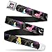 Cheshire Cat Face Full Color Black Seatbelt Belt - Alice & the Cheshire Cat Scenes Webbing REGULAR
