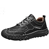 Matufit Orthopedic Handmade Leather Shoes for Men, Classic Leather Anti Slip Round Toe Loafers, Breathable Comfortable Sneakers for Dress Walking Driving Business Working
