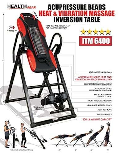 health gear deluxe inversion table with vibration heat and massage Health Gear Deluxe Heat Massage Inversion Table