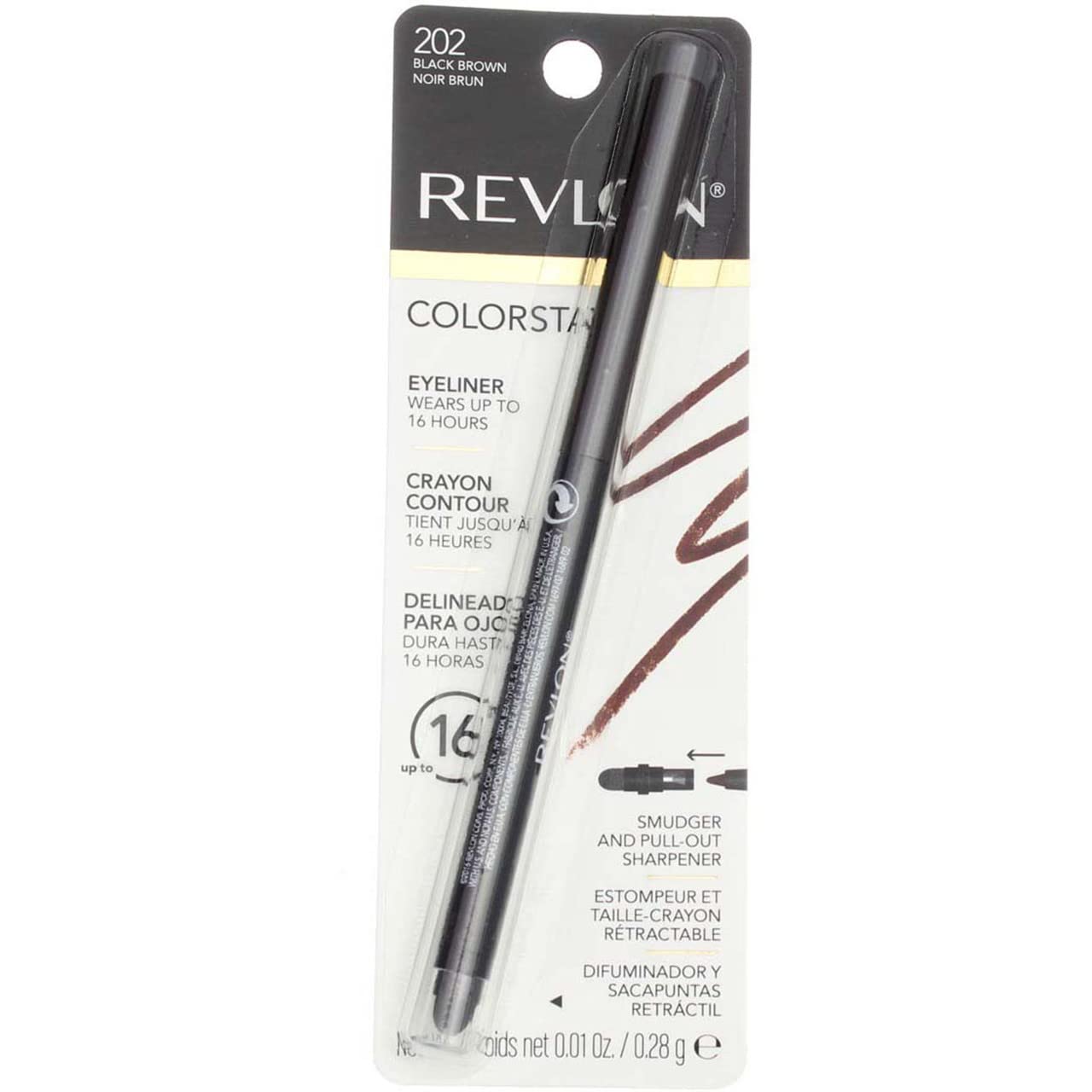 ColorStay Eyeliner Pencil # 202 Black Brown by Revlon for Unisex - 0.01 oz Eyeliner Pencil