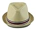 How D Hats Men's Fedora Cuban Style Upturn Short Brim Hat ((L/XL) 23 in / 7 3/8 / 59Cm, Beige)