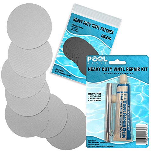 Pool Above Heavy Duty Vinyl Repair Patch Kit for Inflatables Boat Raft Kayak Air Beds