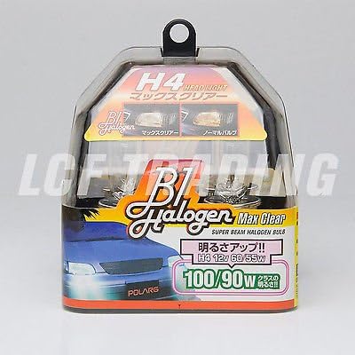 POLARG MAX CLEAR H4 HALOGEN HEADLIGHT BULB 60/55W HIGH OUTPUT - MADE IN JAPAN