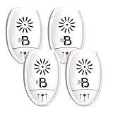 Pest Block Ultrasonic Pest Repeller - Pack of 4 - Repels Mice, Rats, Roaches, Spiders, & Other Insects - Home Pest Control Solution