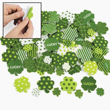 Fabulous Foam Self-Adhesive Shamrock Shapes - Art & Craft Supplies & Foam Shapes