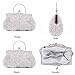 UBORSE Chichitop Beaded Sequin Design Flower Evening Purse Large Clutch Bag,Silver