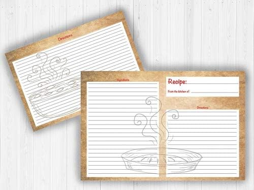 Recipe Cards Mason Jar from Kitchen Classics- 50 Double Sided Beautiful Pink Thick Cards - 4x6 inches.