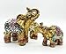 Mose Cafolo Feng Shui Set of 7 pcs ~ Vintage Golden Indian Elephant Family Statues Wealth Lucky Figurines Home Decor Housewarming Congratulatory Gift