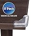 Extra-Protective Silicone Gel Corner Protector Set of 8 - Baby Proofing and Child Safety Home Essentials - Discreet Clear Table Corner Guard - Easy Tool-Free Edge Cushion Installation by Kululush