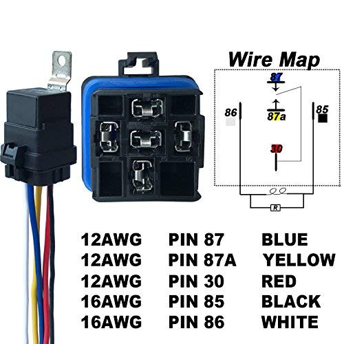 5 PACK 40/30 AMP Waterproof Relay and Harness Heavy Duty 12 AWG