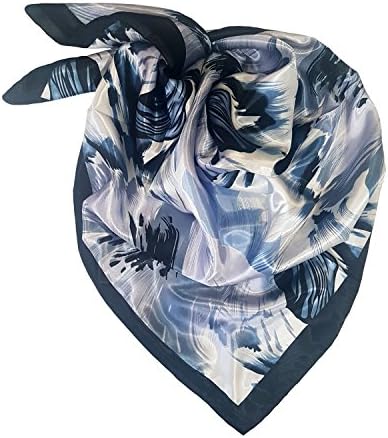 SoLine Women's Large Square Scarf Satin Silk Feeling Neck Headscarf Hand Scarves 35 x 35 Inches (sq013)