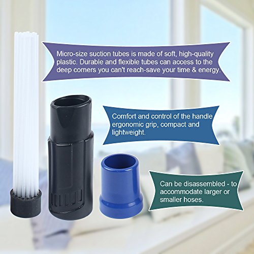 AMOSTING Universal Vacuum Attachment Dust Remover Cleaning Tools, Vacuum Dust Pro Cleaner Vacuum Tubes Attachment Dust Brush for Air Vents, Car, Keyboard, Corner, Pets, Drawers, Plants - Thumbnail 2