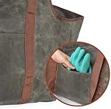 Namvo Waxed Canvas Log Tote Bag Firewood Carrier Holder Indoor Fireplace Hearth view 3