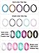Hicarer 20 Pieces Silicone Wedding Ring for Women, Thin Stackable Silicone Ring for Her Wide Glitter Rubber Bands Wedding Sport Supplies(8 (18.1 mm))