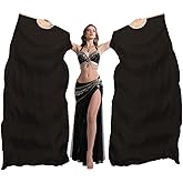 Women's Belly Dance Faux Silk Fans 1 Pair Dancing Long Bamboo Fans Veils for Dance Performances Length 180cm Width 90cm