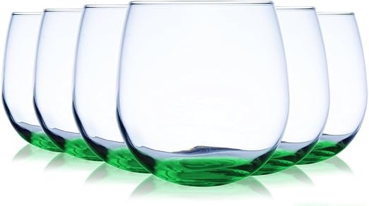 Amazon Com Emerald Green Libbey Stemless Red Wine Glass With A
