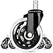 Sunplustrade 3-Inch Rollerblade Style Office Chair Caster Wheel Replacement, Black (Set of 5)