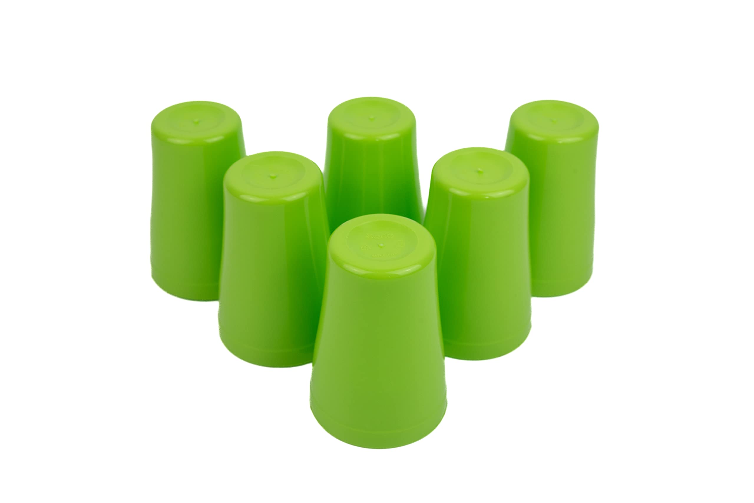 Buzztrove Reusable Unbreakable Plastic Cups Durable Plastic Drinking Cups Tumblers Set for Kitchen Outdoor Parties Picnics BBQ’s Travels Dishwasher & Microwave Safe (Set of 6) (300ml, Green)