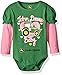 John Deere Girls' Baby Bodyshirt, Green/Medium Pink, 3/6 Months