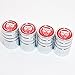 US85 Red Jaguar Logo Emblem Auto Car Wheel Tire Air Valve Caps Stem Cover Cover Accessories Decoration Birthday Gift (Silver Chrome)