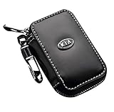 SHANG MEDING Black Premium Leather Car Key Chain Coin Holder Zipper Case Remote Wallet Bag (KIa)