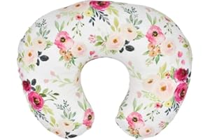Nursing Pillow Cover Slipcover - Soft and Comfortable Flower Design Maternity Breastfeeding Newborn Infant Feeding Cushion Tr