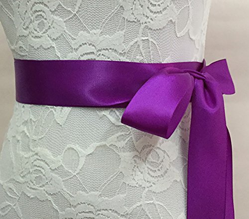 Freedi Bridal Sash Belts with Rhinestone for Wedding Bridesmaid Bride Dress Women Clothing Accessories (Purple)