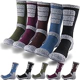 DEARMY 5Pack of Men’s Multi Performance Cushion Outdoor Sports Hiking Trekking Crew Socks|Moisture Wicking|Gifts for Men