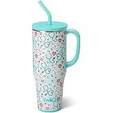 Swig Life 40oz Mega Mug, 40 oz Tumbler with Handle and Straw, Cup Holder Friendly, Dishwasher Safe, Lightweight Extra Large Insulated Tumbler, Nurse Gifts for Women (Scrub Life)