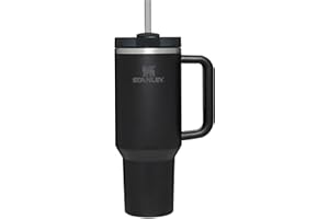 Stanley Quencher H2.0 FlowState Stainless Steel Vacuum Insulated Tumbler with Lid and Straw for Water, Iced Tea or Coffee, Smoothie and More, Black , 40 oz