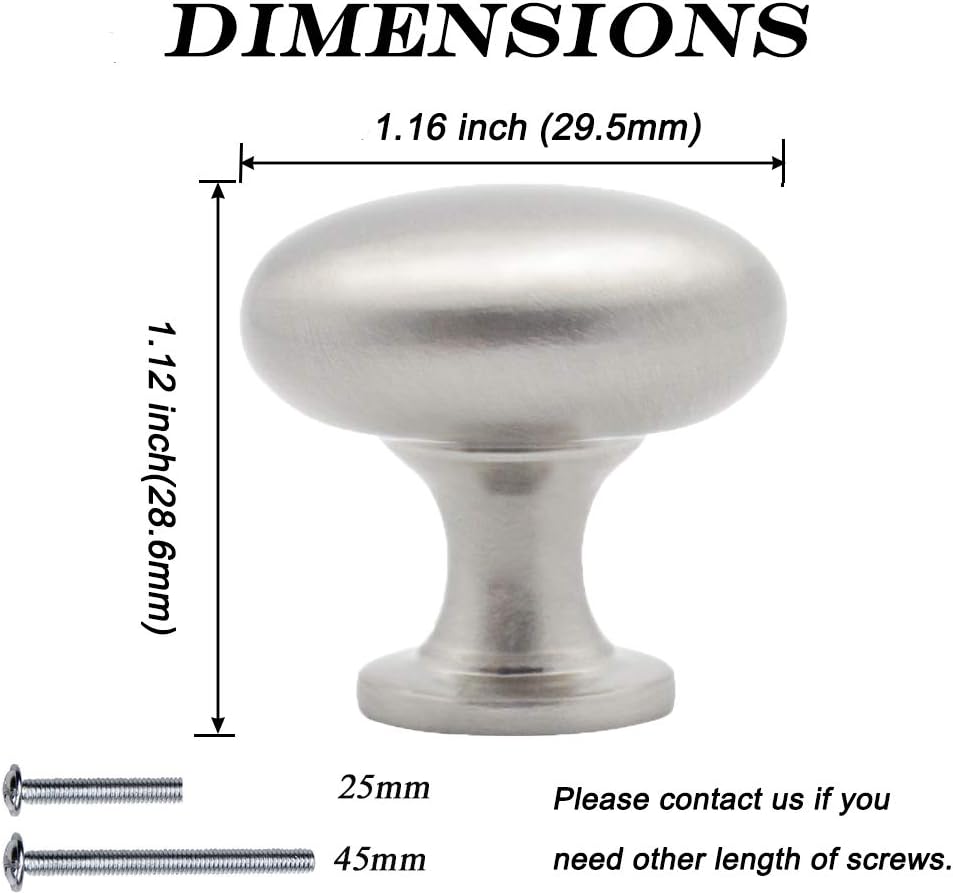 PinLin 10 Pack Round Cabinet Knobs Brushed Satin Nickel Chest of Drawer Knobs 30mm Diameter Kitchen Cupboard Door Knobs - Image 4