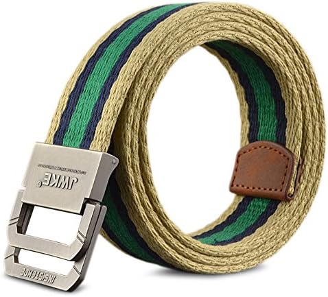 Outdoor leisure canvas belt/men's double ring buckle belt/teen student fashion belts-A 105cm(41inch)