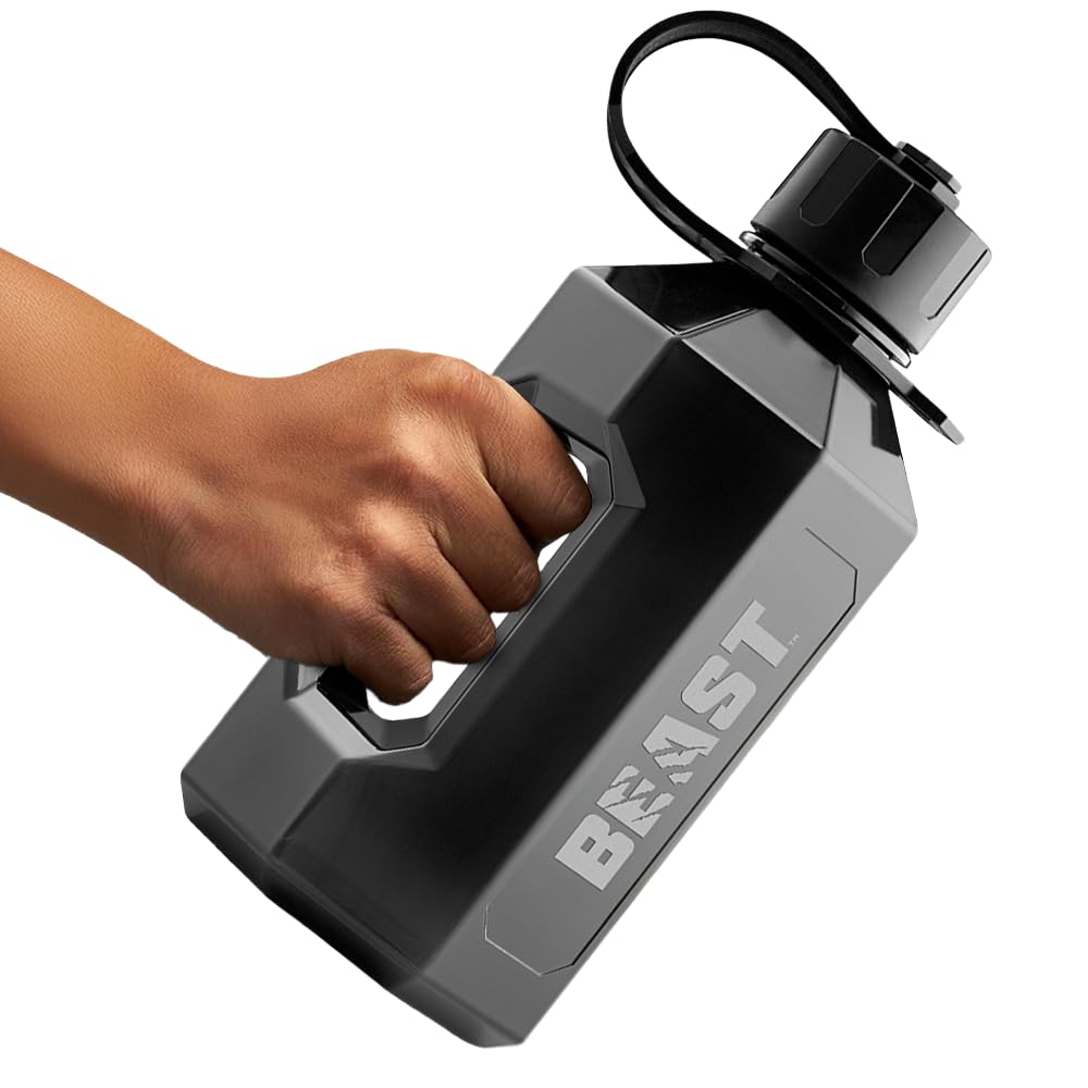 Alpha Designs Beast 1.6 Litre Water Bottle - Large Drinks Water Jug - Eddie Hall Merch - Gym, Holiday, Travel - Black