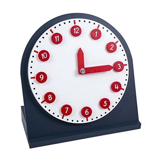 Montessori Math Materials Clock with Moveable Hands for Early Preschool Learning Toy by Leader Joy Montessori USA